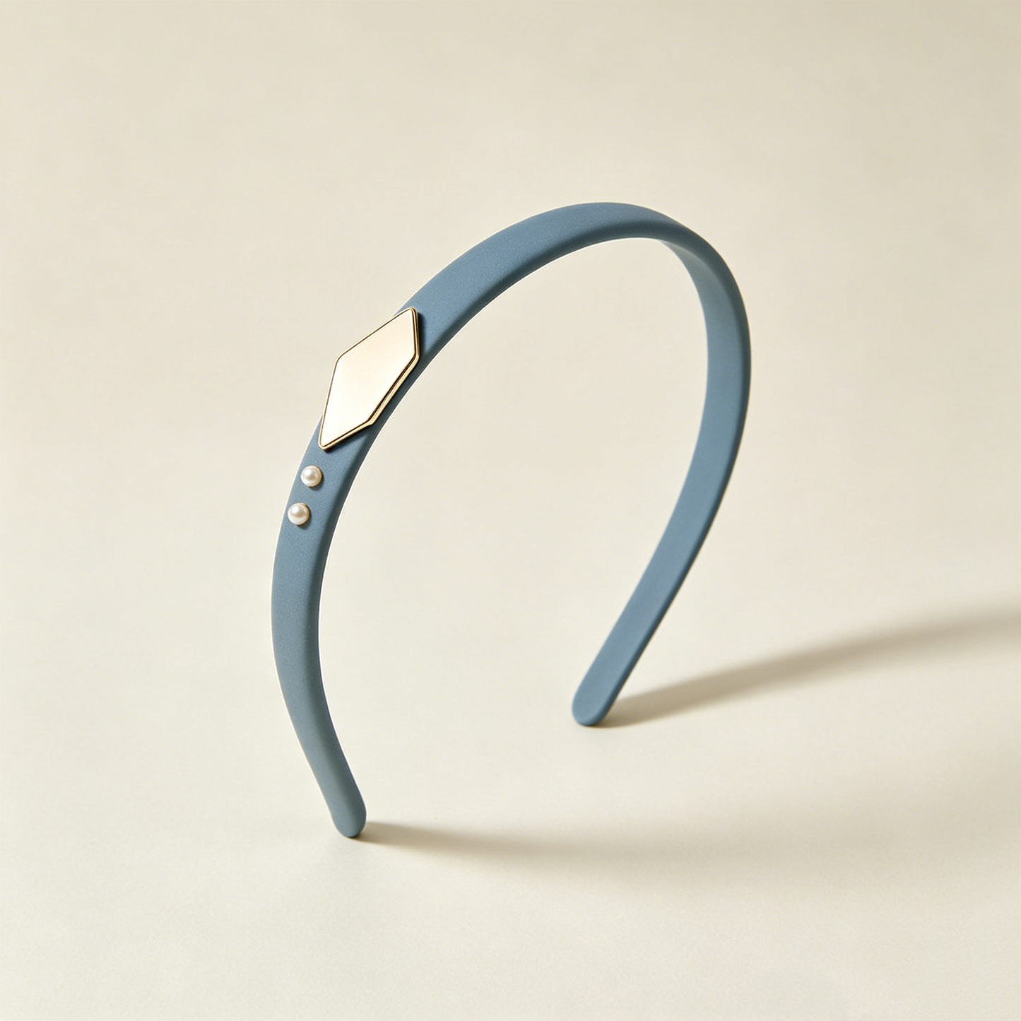 Dusty Blue Metal Pearl Thin Headband